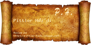 Pittler Hédi névjegykártya